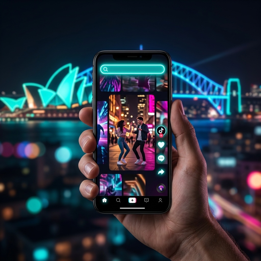 TikTok logo overlaid on a city map - social search replacing Google for local business discovery